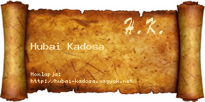 Hubai Kadosa névjegykártya